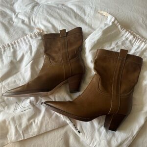 AGL Tan Leather Heeled Boots